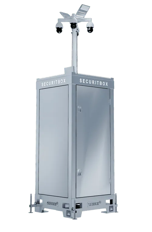 LiveTower Mini Videoturm, verzinkte Stahlbox mit Teleskopmast