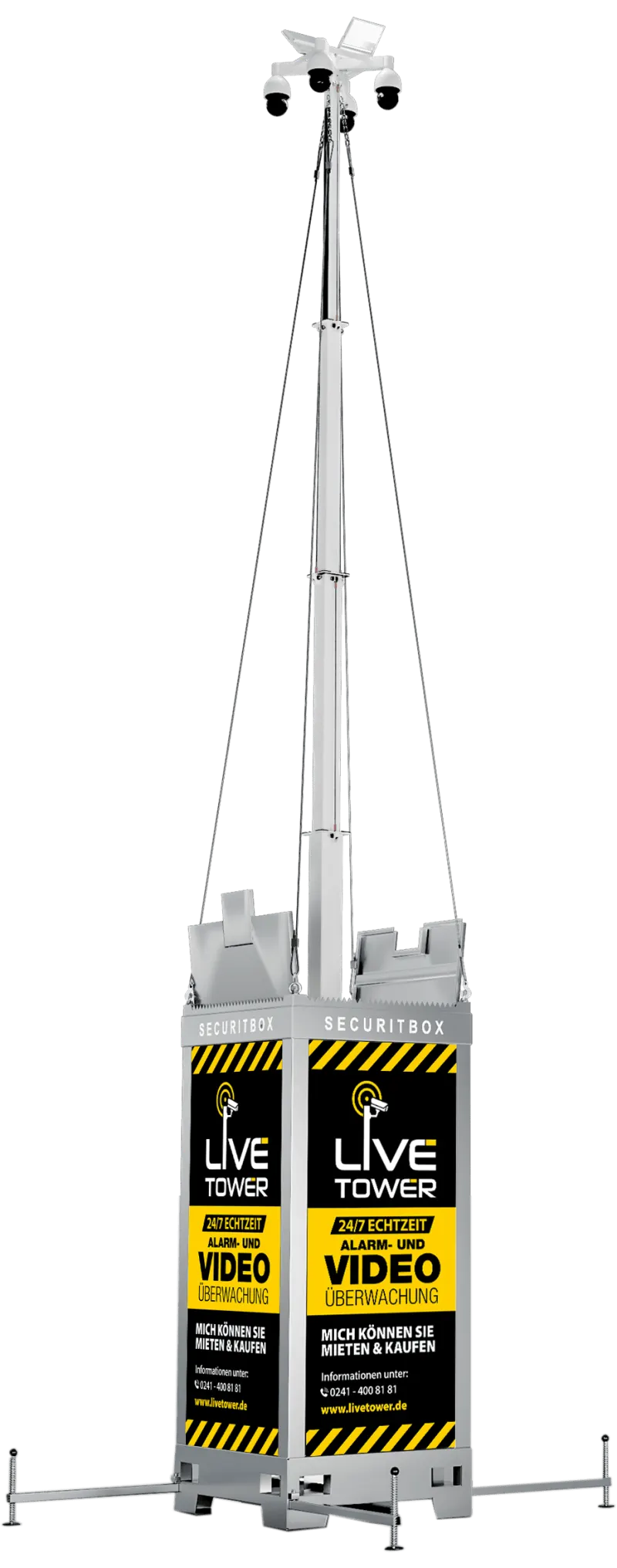 LiveTower Solar Videoturm für den autarken Einsatz