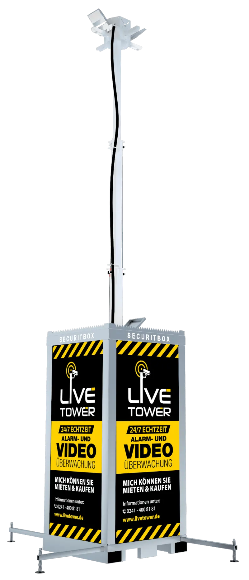 LiveTower Flex Videoturm mit Kameras am Mast